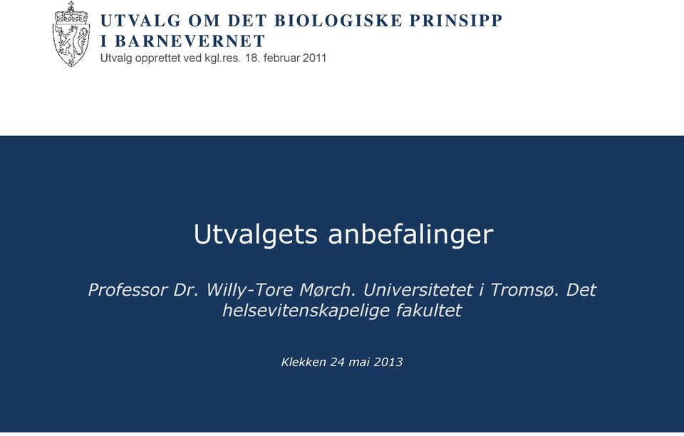 februar 2011 Utvalgets anbefalinger Professor Dr.