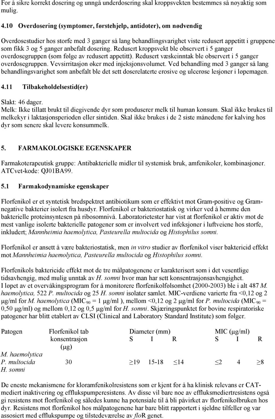 anbefalt dosering. Redusert kroppsvekt ble observert i 5 ganger overdosegruppen (som følge av redusert appetitt). Redusert væskeinntak ble observert i 5 ganger overdosegruppen.