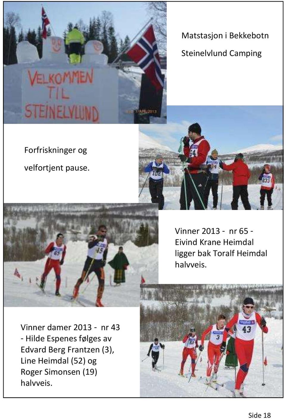 Vinner 2013 - nr 65 - Eivind Krane Heimdal ligger bak Toralf Heimdal