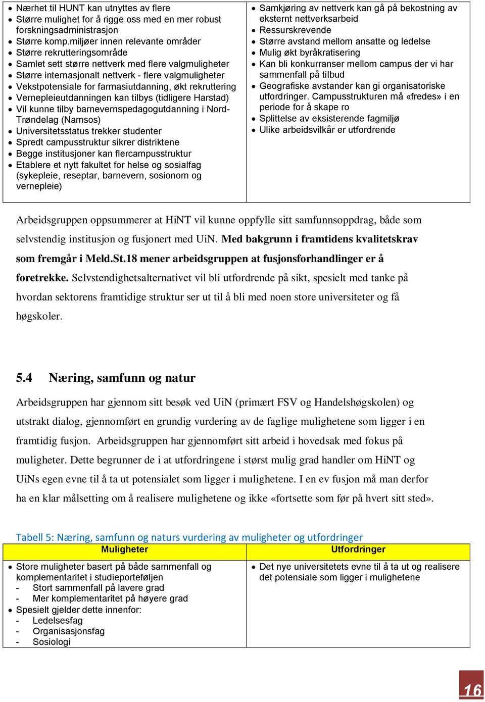 farmasiutdanning, økt rekruttering Vernepleieutdanningen kan tilbys (tidligere Harstad) Vil kunne tilby barnevernspedagogutdanning i Nord- Trøndelag (Namsos) Universitetsstatus trekker studenter