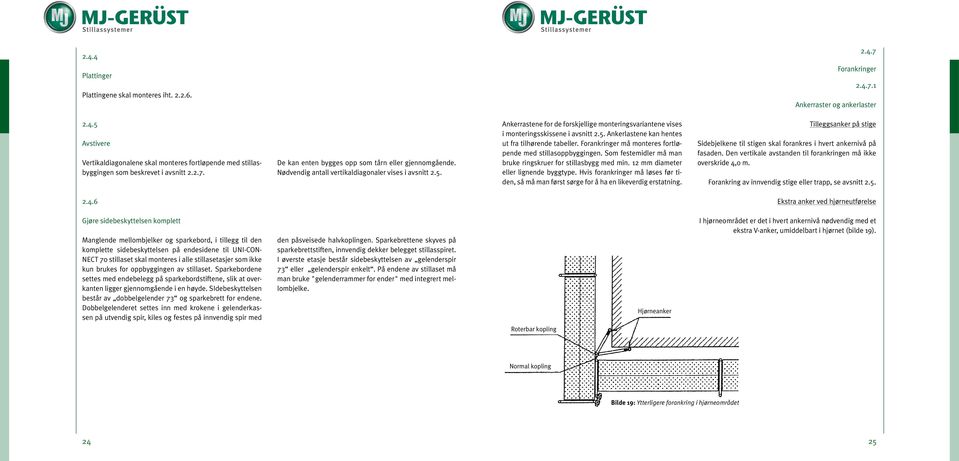 Ankerrastene for de forskjellige monteringsvariantene vises i monteringsskissene i avsnitt 2.5. Ankerlastene kan hentes ut fra tilhørende tabeller.