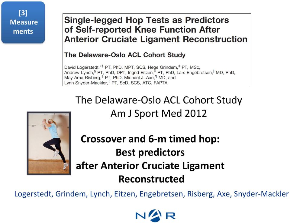 after Anterior Cruciate Ligament Reconstructed Logerstedt,