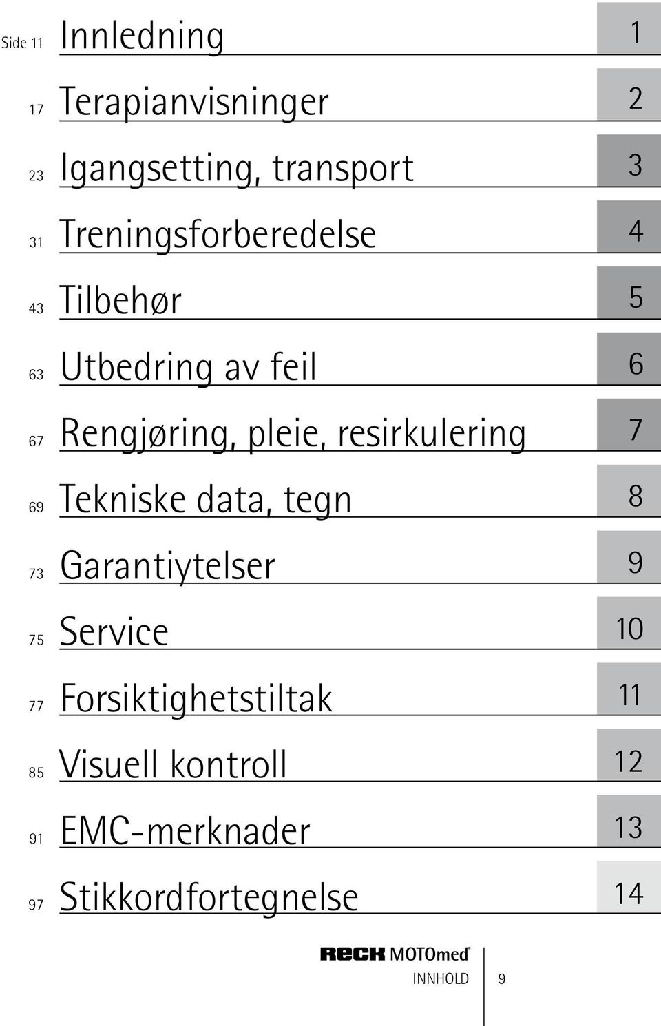 pleie, resirkulering Tekniske data, tegn Garantiytelser Service Forsiktighetstiltak