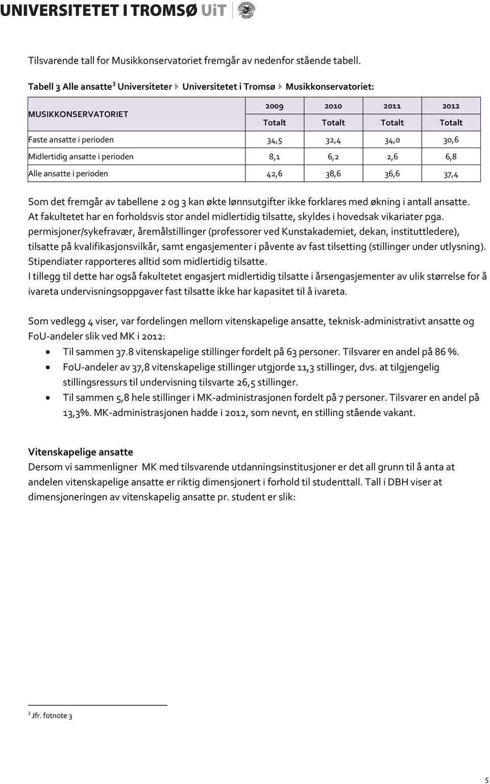 Midlertidig ansatte i perioden 8,1 6,2 2,6 6,8 Alle ansatte i perioden 42,6 38,6 36,6 37,4 Som det fremgår av tabellene 2 og 3 kan økte lønnsutgifter ikke forklares med økning i antall ansatte.