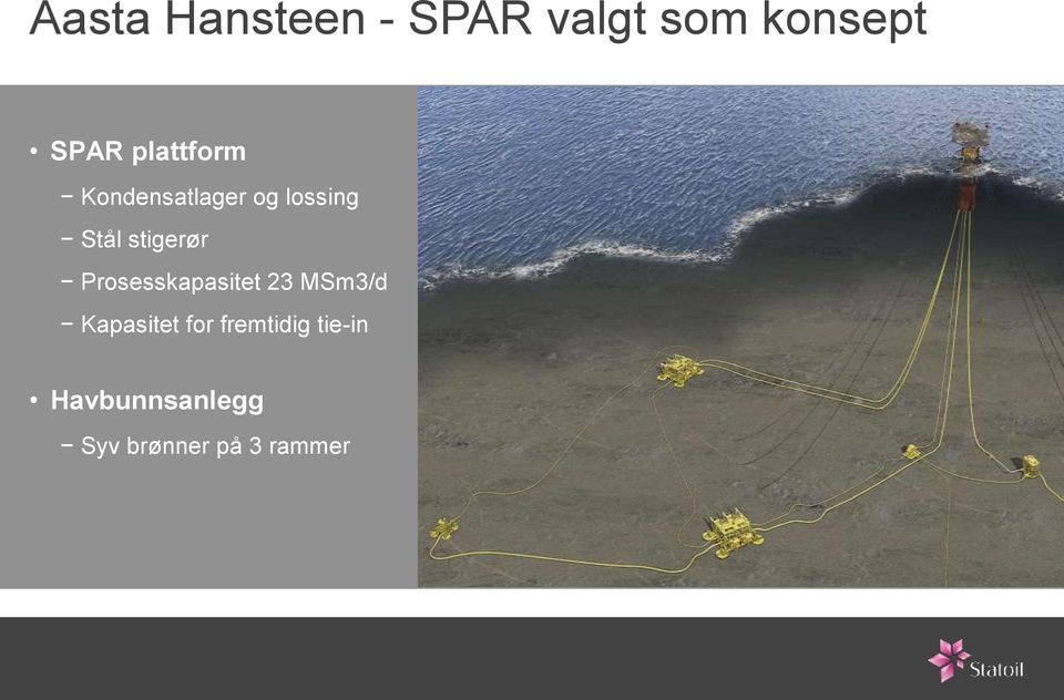 stigerør Prosesskapasitet 23 MSm3/d Kapasitet