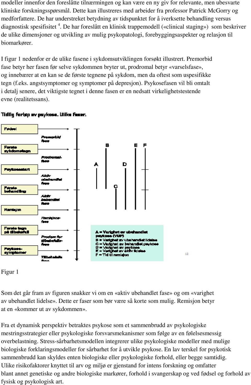 De har foreslått en klinisk trappemodell («clinical staging») som beskriver de ulike dimensjoner og utvikling av mulig psykopatologi, forebyggingsaspekter og relasjon til biomarkører.