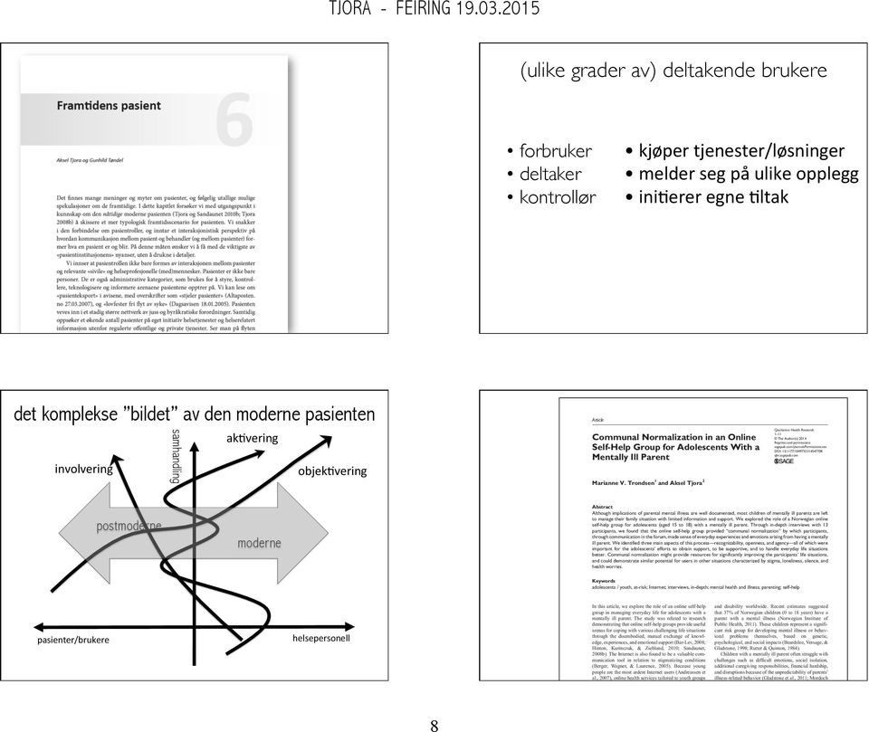 ak7vering objek7vering Article Communal Normalization in an Online Self-Help Group for Adolescents With a Mentally Ill Parent Marianne V.