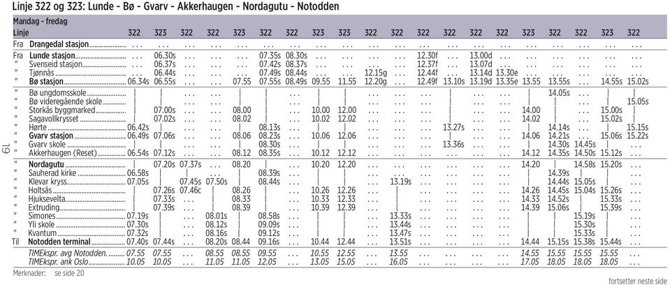 37s............ 12.37f... 13.07d.................. " Tjønnås...... 06.44s......... 07.49s 08.44s...... 12.15g... 12.44f... 13.14d 13.30e............... " Bø stasjon... 06.34s 06.55s...... 07.55 07.