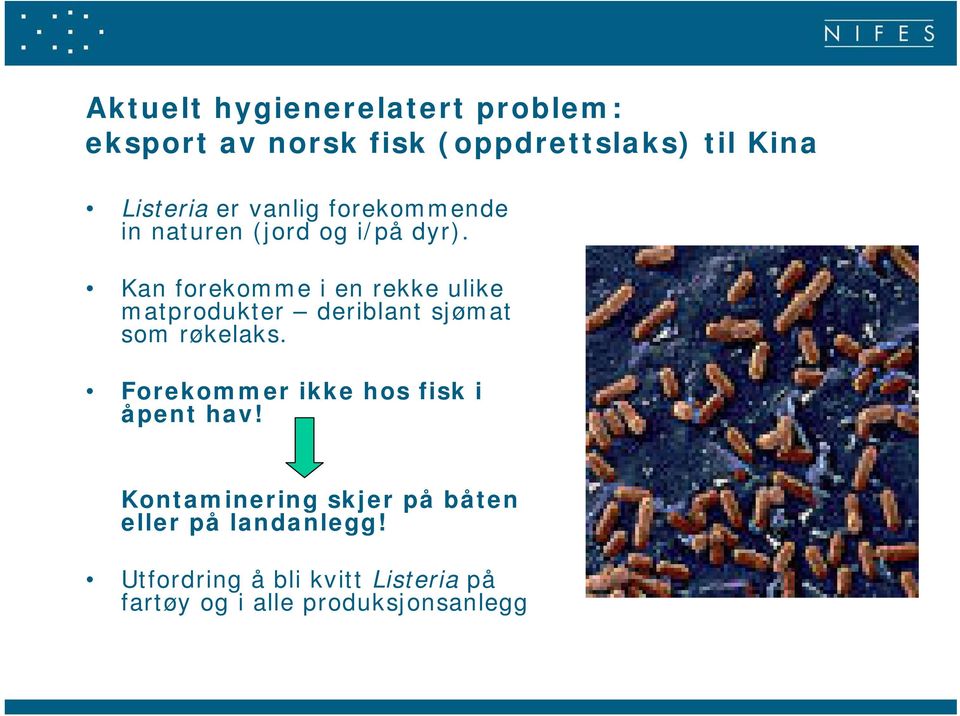 Kan forekomme i en rekke ulike matprodukter deriblant sjømat som røkelaks.