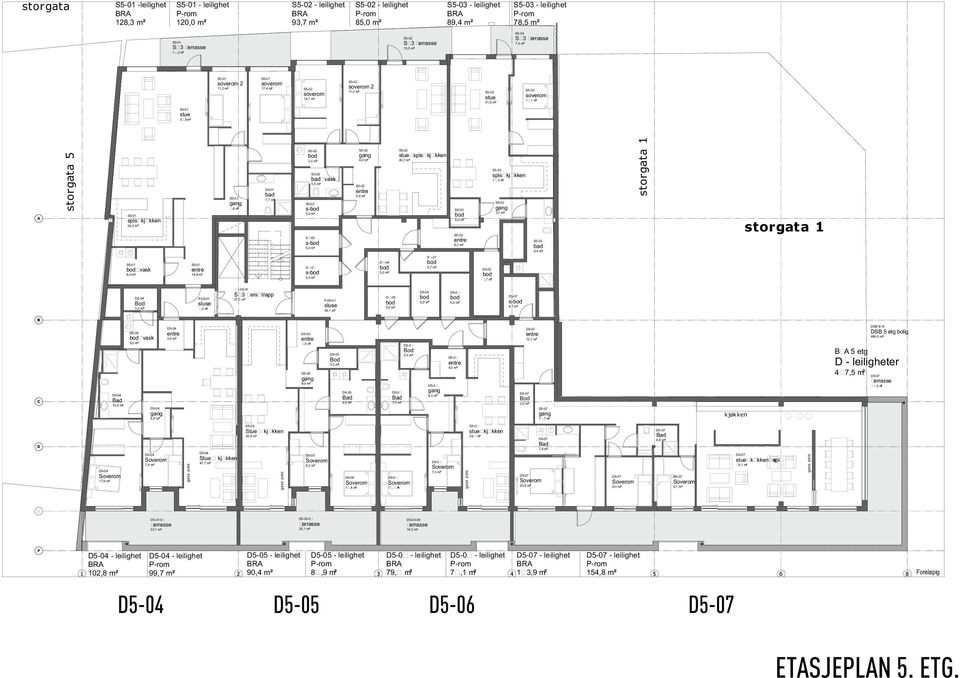 m S5-01 stue 3,9 m A storgata 5 S5-01 spis kj kken 24,2 m S5-01,8 m S5-01 bad 7,7 m S5-02 3,0 m S5-02 bad vask 5,5 m S5-02 s- 5,0 m S -03 s- 5,0 m S5-02 4,9 m S5-02 5,9 m S5-02 stue spis kj kken 40,7