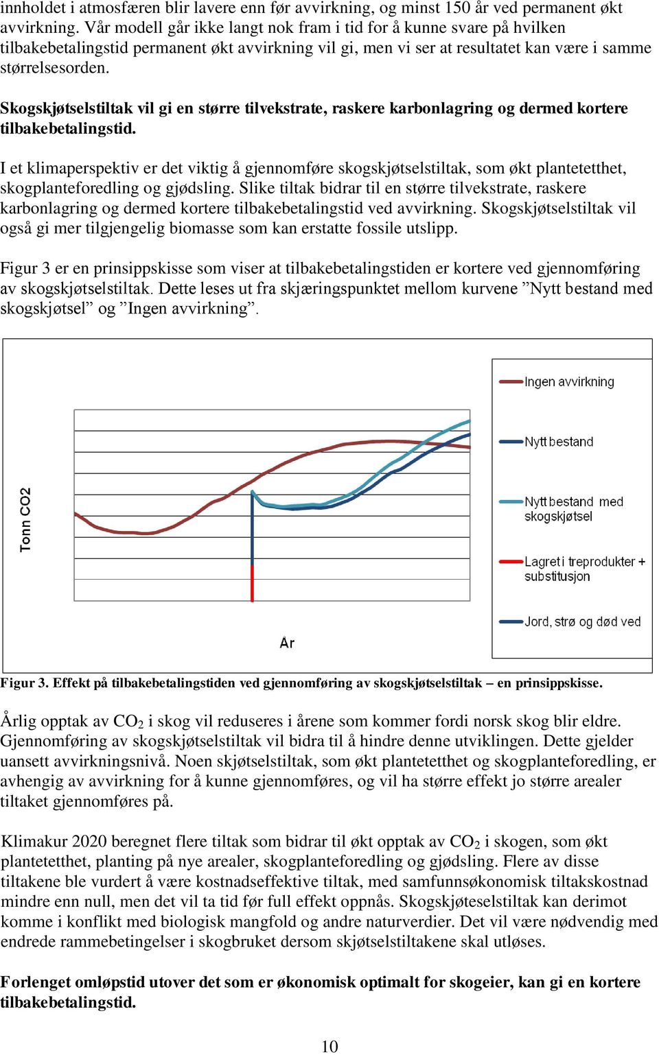 Skogskjøtselstiltak vil gi en større tilvekstrate, raskere karbonlagring og dermed kortere tilbakebetalingstid.