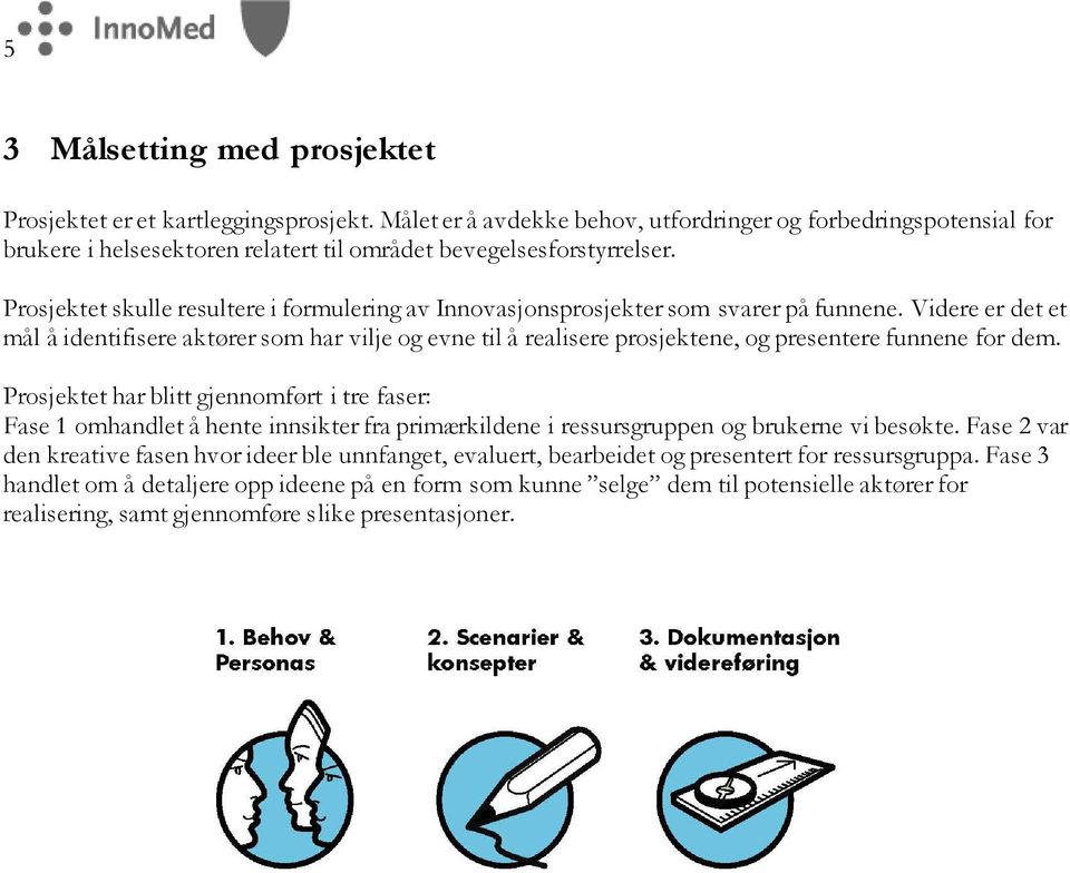 Prosjektet skulle resultere i formulering av Innovasjonsprosjekter som svarer på funnene.