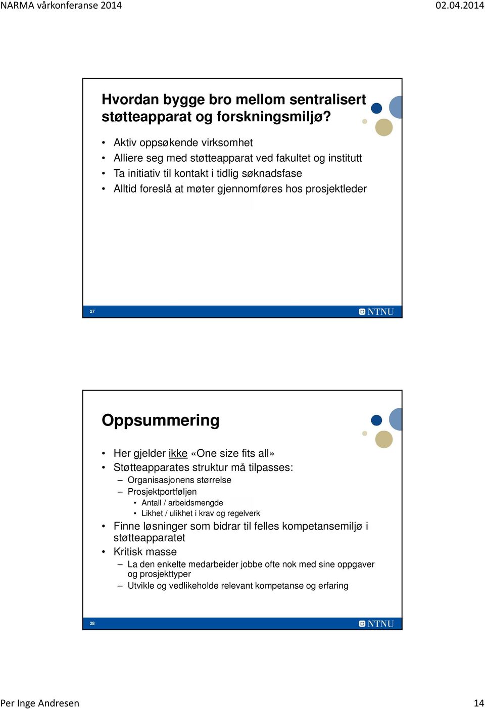 prosjektleder 27 Oppsummering Her gjelder ikke «One size fits all» Støtteapparates struktur må tilpasses: Organisasjonens størrelse Prosjektportføljen Antall / arbeidsmengde