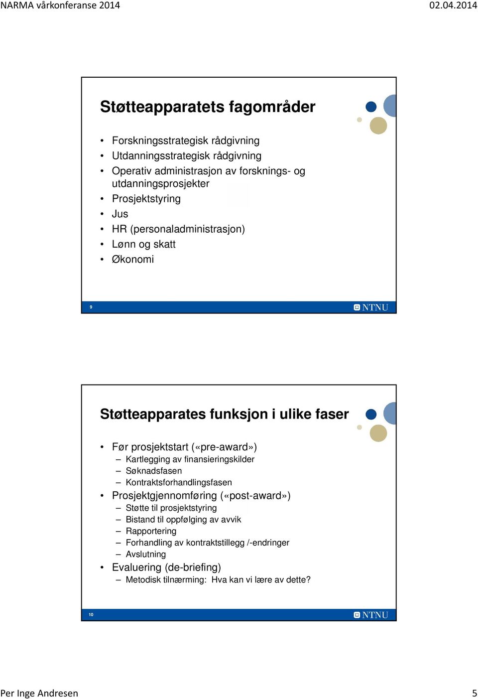 finansieringskilder Søknadsfasen Kontraktsforhandlingsfasen Prosjektgjennomføring («post-award») Støtte til prosjektstyring Bistand til oppfølging av avvik