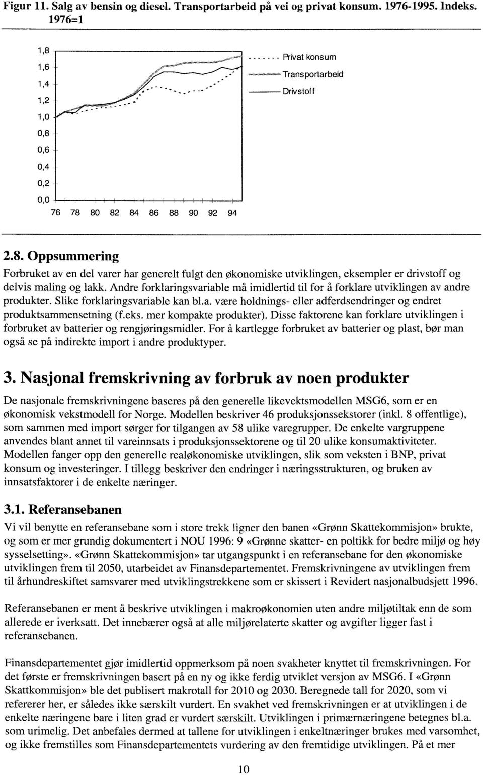 Andre forklaringsvariable må imidlertid til for å forklare utviklingen av andre produkter. Slike forklaringsvariable kan bl.a. were holdnings- eller adferdsendringer og endret produktsammensetning (f.