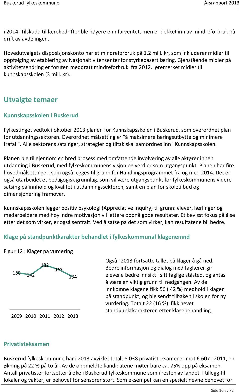 Gjenstående midler på aktivitetsendring er foruten meddratt mindreforbruk fra 2012, øremerket midler til kunnskapsskolen (3 mill. kr).