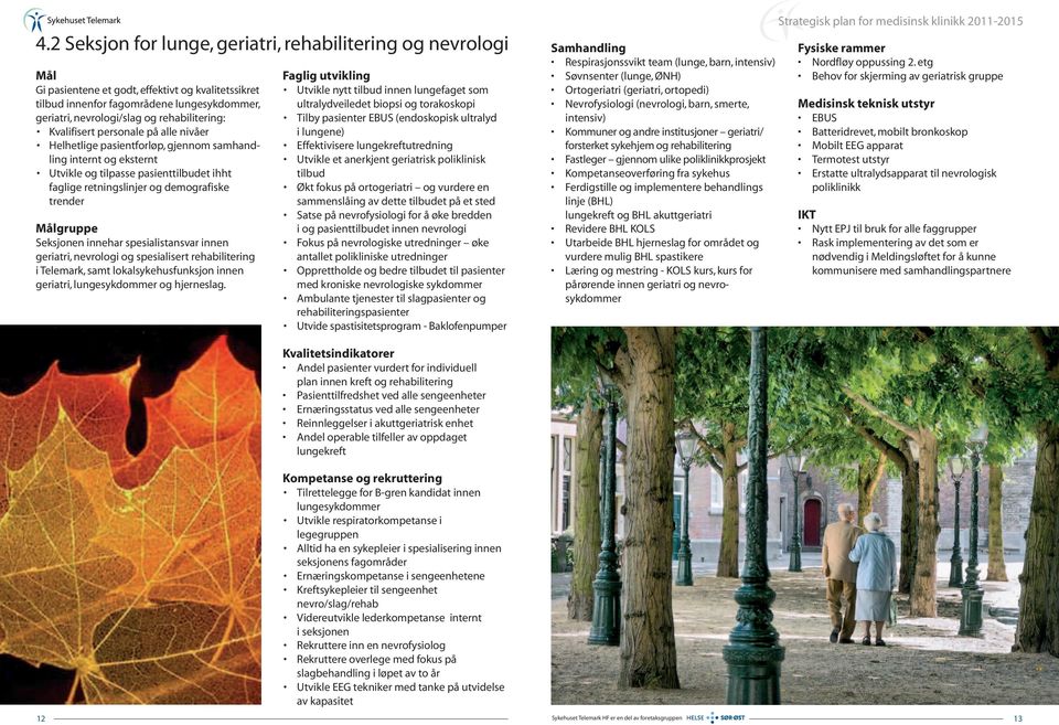 trender Seksjonen innehar spesialistansvar innen geriatri, nevrologi og spesialisert rehabilitering i Telemark, samt lokalsykehusfunksjon innen geriatri, lungesykdommer og hjerneslag.