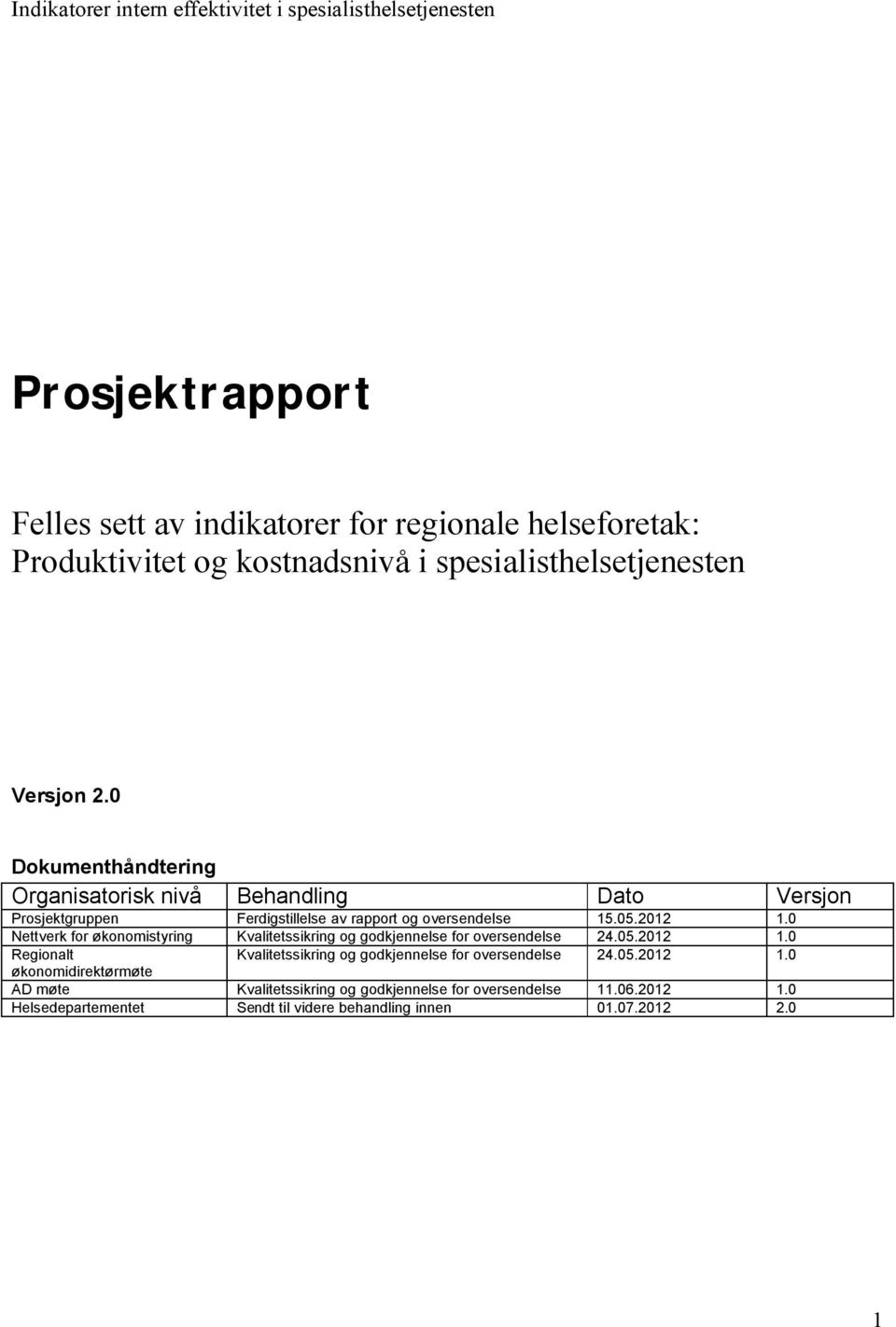 0 Nettverk for økonomistyring Kvalitetssikring og godkjennelse for oversendelse 24.05.2012 1.