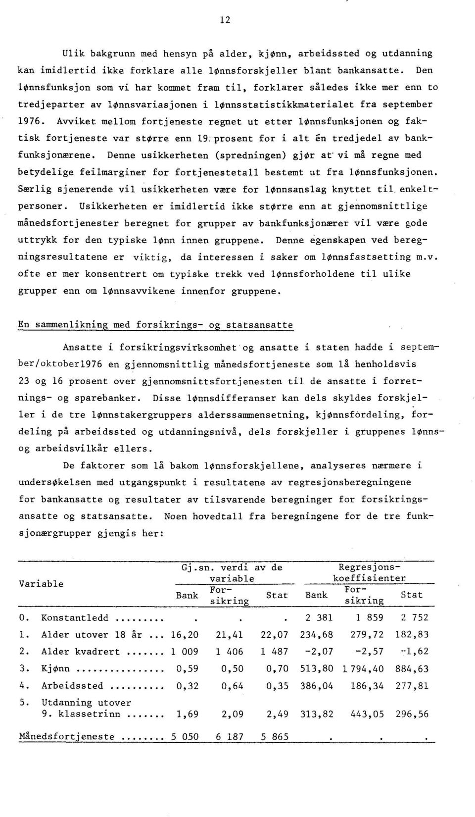 Avviket mellom fortjeneste regnet ut etter lønnsfunksjonen og faktisk fortjeneste var større enn 19 prosent for i alt en tredjedel av bankfunksjonærene.