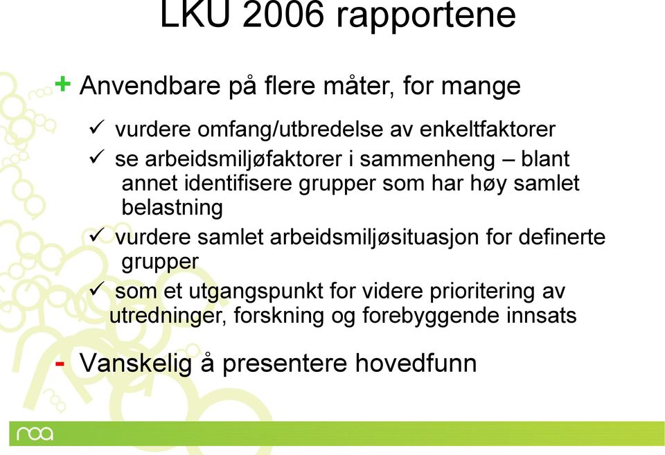 samlet belastning vurdere samlet arbeidsmiljøsituasjon for definerte grupper som et utgangspunkt