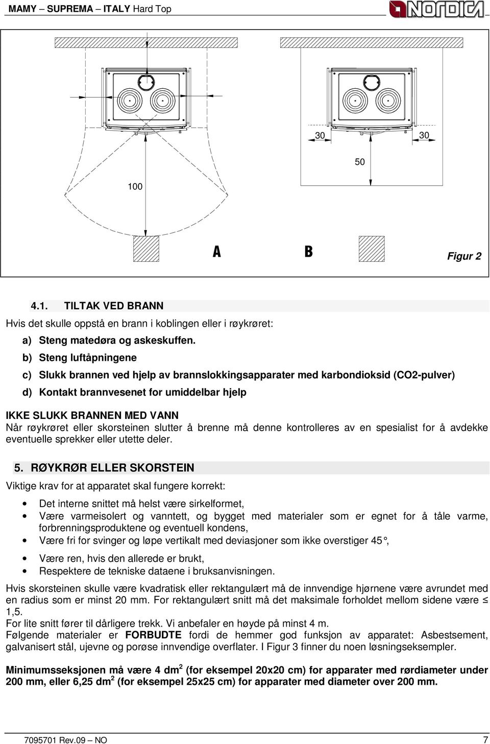 skorsteinen slutter å brenne må denne kontrolleres av en spesialist for å avdekke eventuelle sprekker eller utette deler. 5.