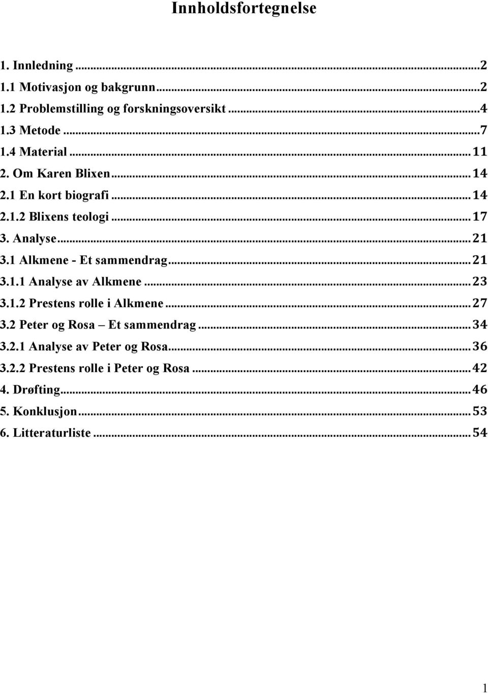 1 Alkmene - Et sammendrag... 21 3.1.1 Analyse av Alkmene... 23 3.1.2 Prestens rolle i Alkmene... 27 3.2 Peter og Rosa Et sammendrag.