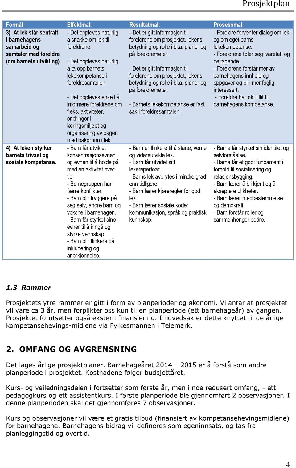 - Det oppleves naturlig å ta opp barnets lekekompetanse i foreldresamtalen. - Det oppleves enkelt å informere foreldrene om f.eks.