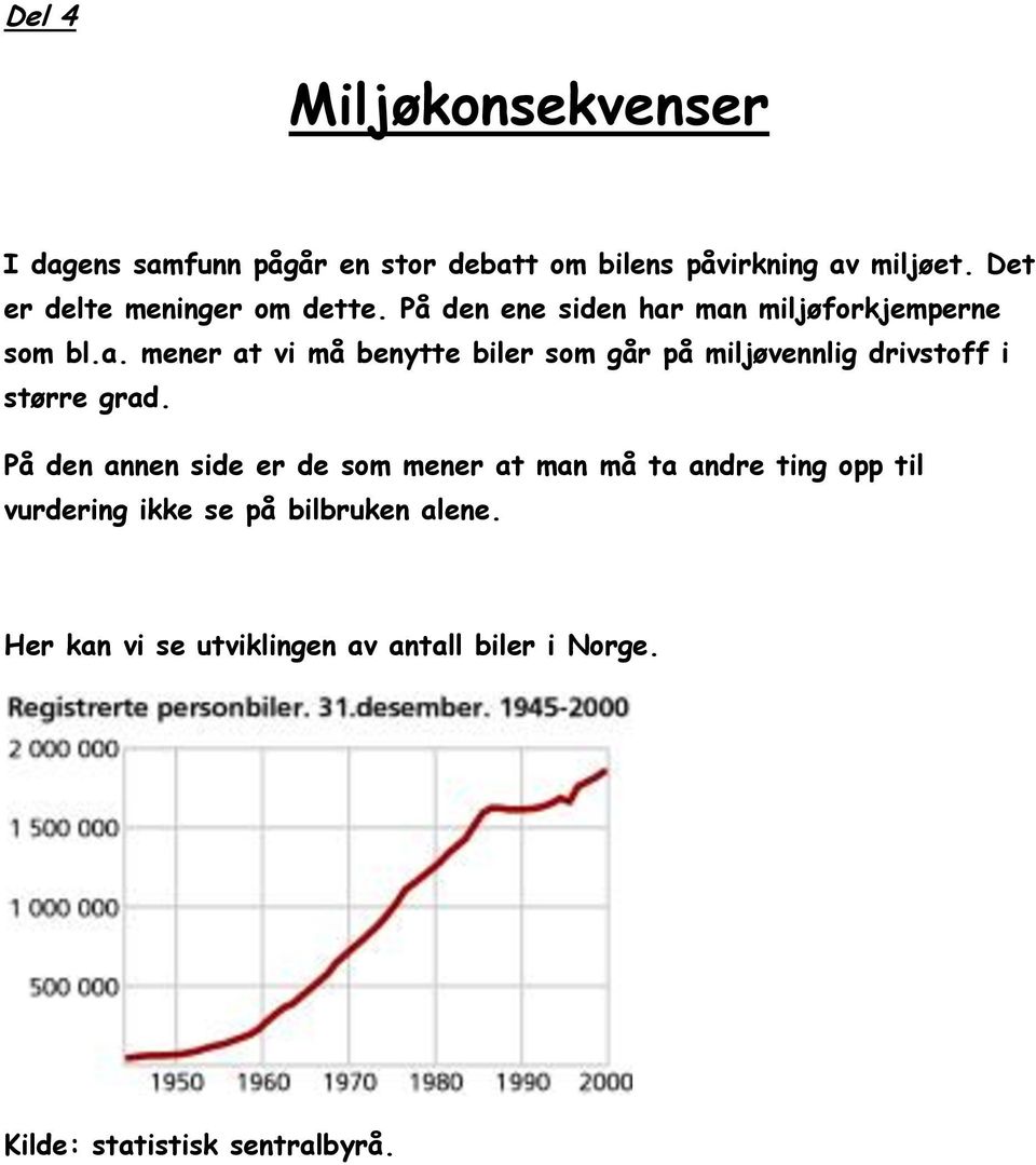 man miljøforkjemperne som bl.a. mener at vi må benytte biler som går på miljøvennlig drivstoff i større grad.