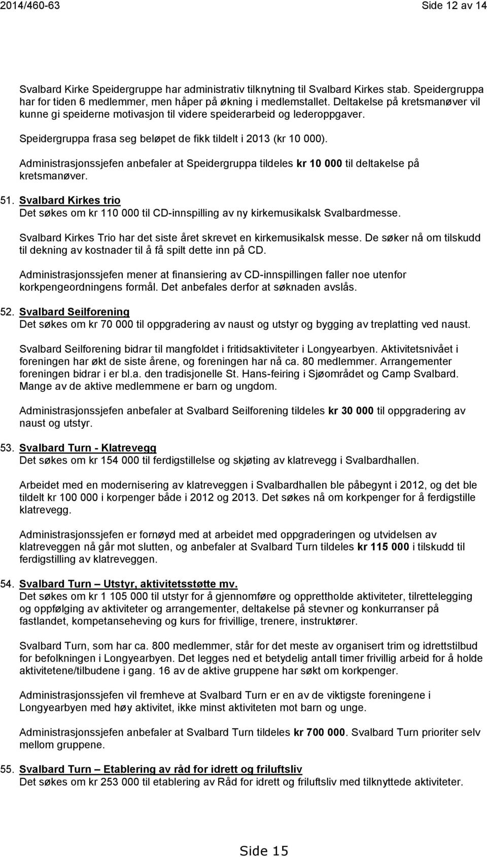 Administrasjonssjefen anbefaler at Speidergruppa tildeles kr 10 000 til deltakelse på kretsmanøver. 51.