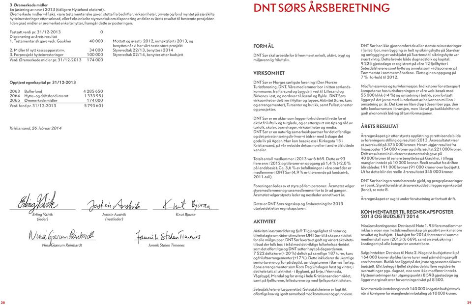 være testamentariske gaver, støtte fra bedrifter, virksomheter, private og fond myntet på særskilte hytteinvesteringer etter søknad, eller f eks enkelte styrevedtak om disponering av deler av årets