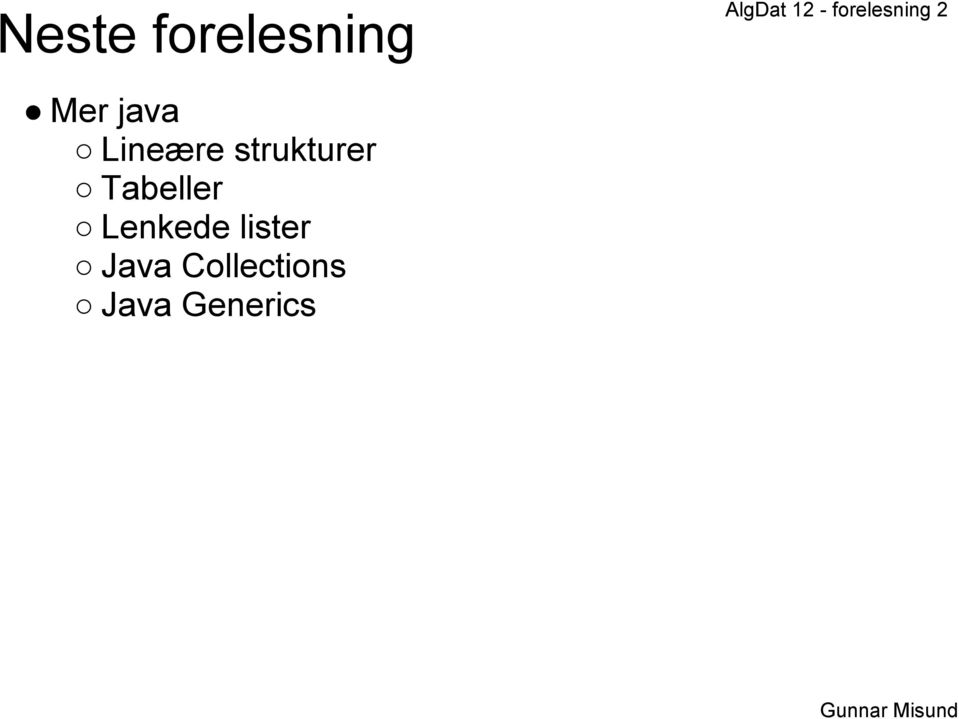 Tabeller Lenkede lister