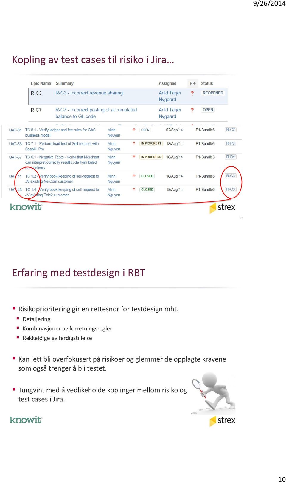 Detaljering Kombinasjoner av forretningsregler Rekkefølge av ferdigstillelse Kan lett bli