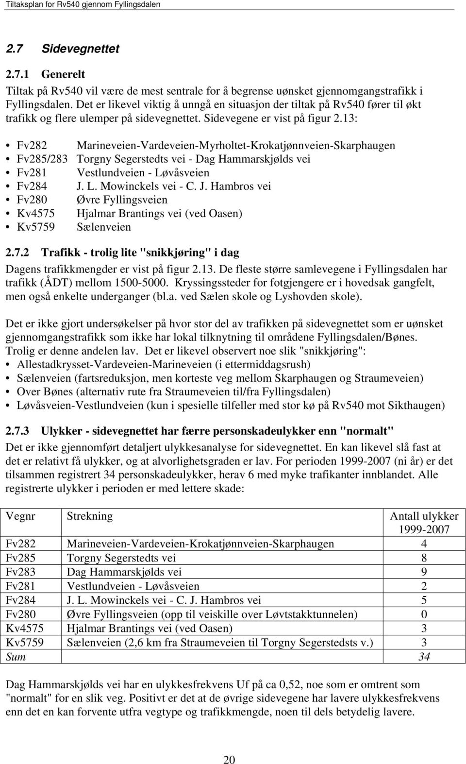 13: Fv282 Marineveien-Vardeveien-Myrholtet-Krokatjønnveien-Skarphaugen Fv285/283 Torgny Segerstedts vei - Dag Hammarskjølds vei Fv281 Vestlundveien - Løvåsveien Fv284 J.