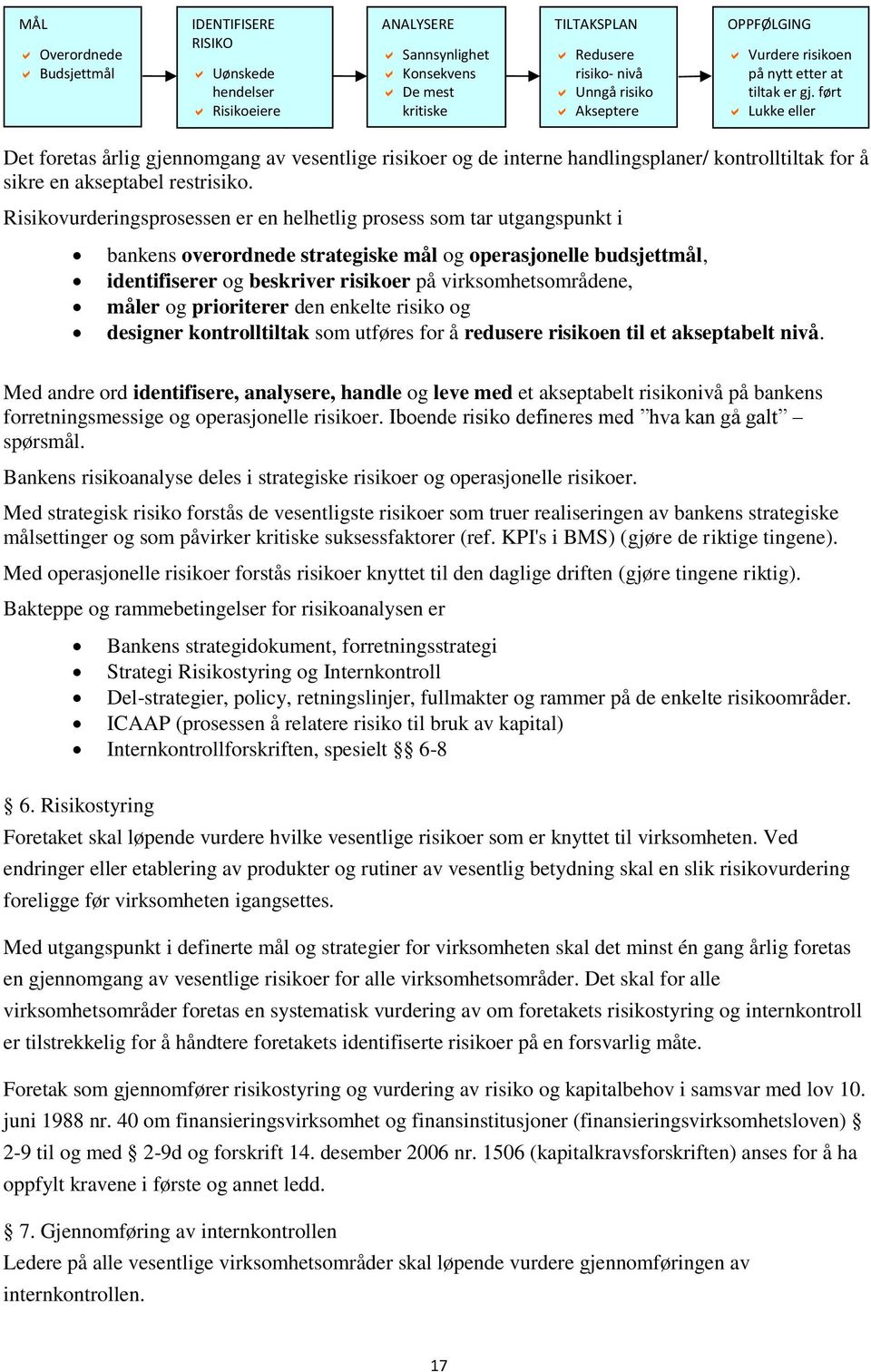 TILTAKSPLAN Redusere risiko- nivå Unngå risiko Akseptere risiko OPPFØLGING Vurdere risikoen på nytt etter at tiltak er gj.