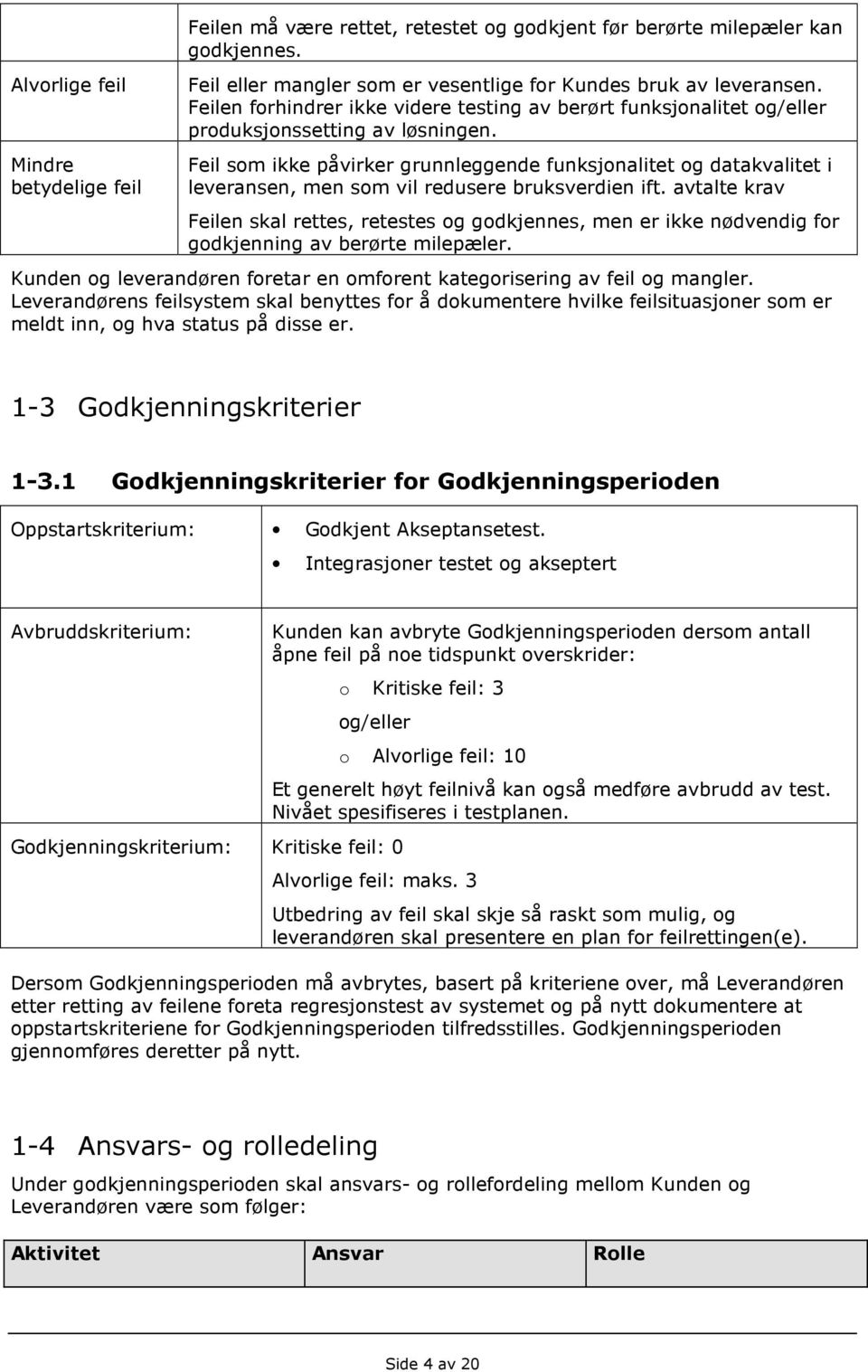 Feil som ikke påvirker grunnleggende funksjonalitet og datakvalitet i leveransen, men som vil redusere bruksverdien ift.