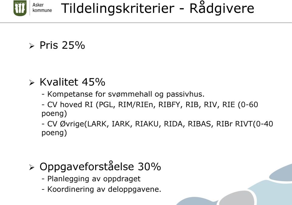 - CV hoved RI (PGL, RIM/RIEn, RIBFY, RIB, RIV, RIE (0-60 poeng) - CV