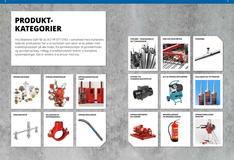 sprinklerverktøy. I tillegg til enkeltprodukter leverer vi komplette systemløsninger. Det er enklere å ta ansvar med oss.