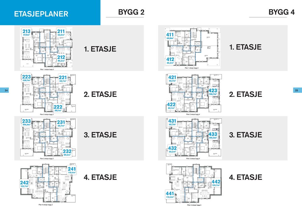 etasje bygg 2 31,4 m² HALL 3,2 m² 10,6 m² TERRAE 13 x 16 3 442 3,6 m² Bh.