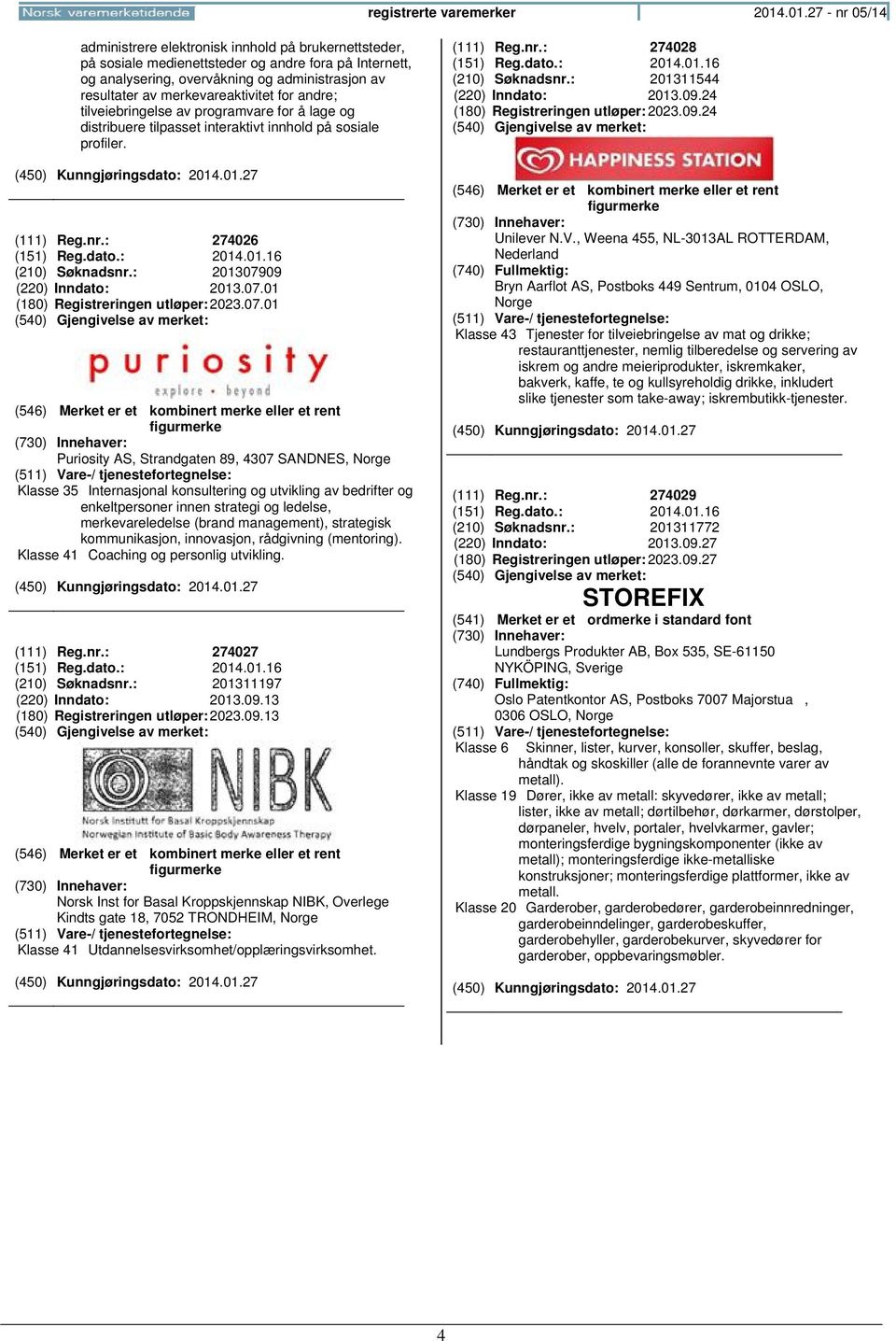 merkevareaktivitet for andre; tilveiebringelse av programvare for å lage og distribuere tilpasset interaktivt innhold på sosiale profiler. (111) Reg.nr.: 274026 (151) Reg.dato.: 2014