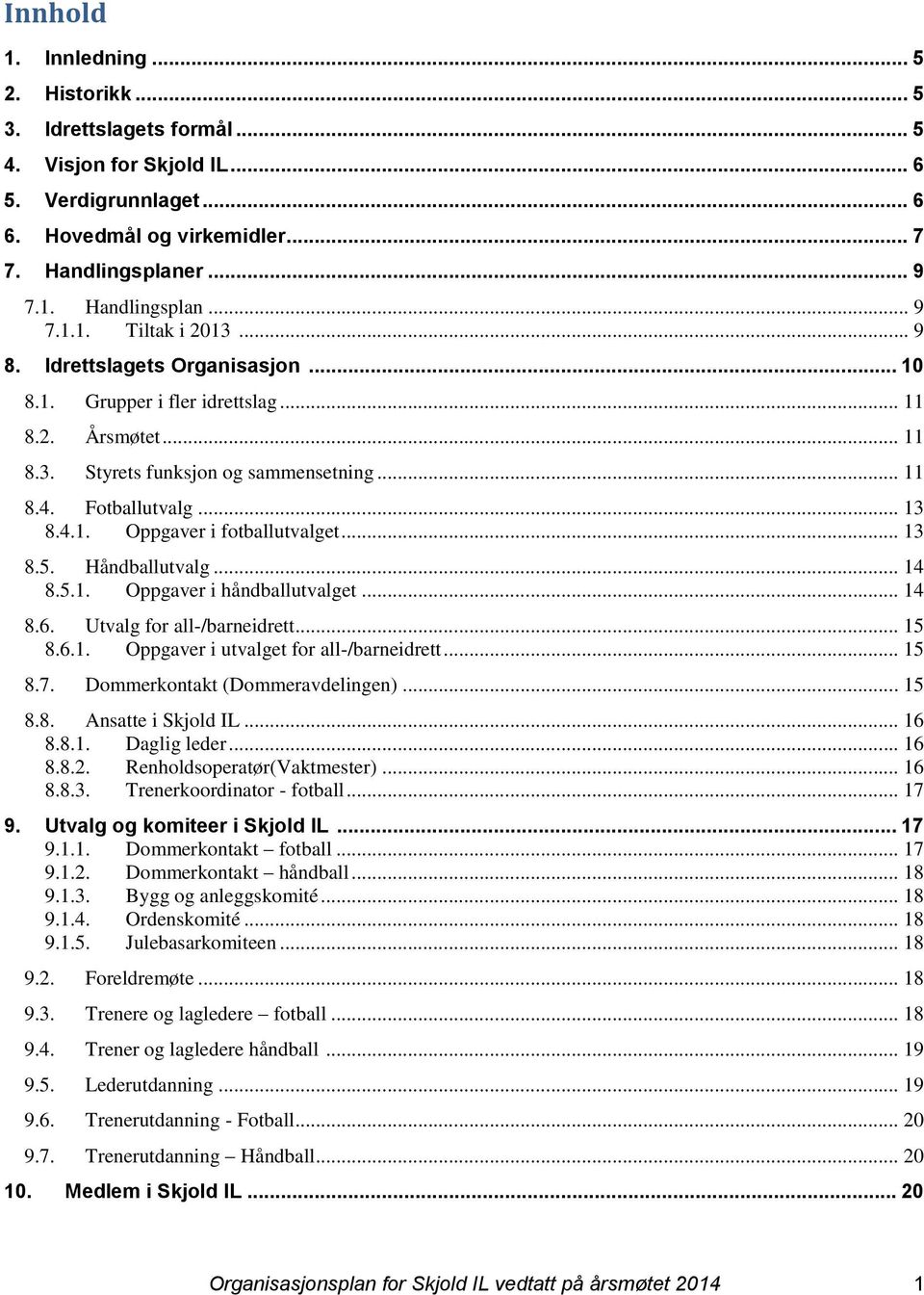 .. 13 8.5. Håndballutvalg... 14 8.5.1. Oppgaver i håndballutvalget... 14 8.6. Utvalg for all-/barneidrett... 15 8.6.1. Oppgaver i utvalget for all-/barneidrett... 15 8.7.