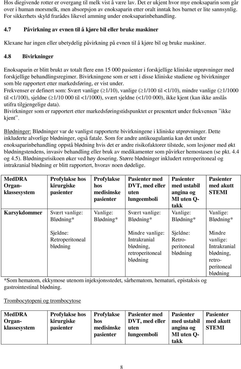 For sikkerhets skyld frarådes likevel amming under enoksaparinbehandling. 4.