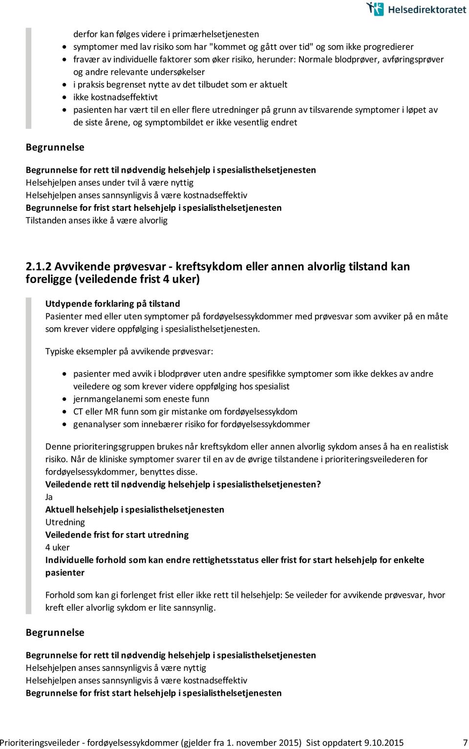 av tilsvarende symptomer i løpet av de siste årene, og symptombildet er ikke vesentlig endret for rett til nødvendig helsehjelp i spesialisthelsetjenesten Helsehjelpen anses under tvil å være nyttig