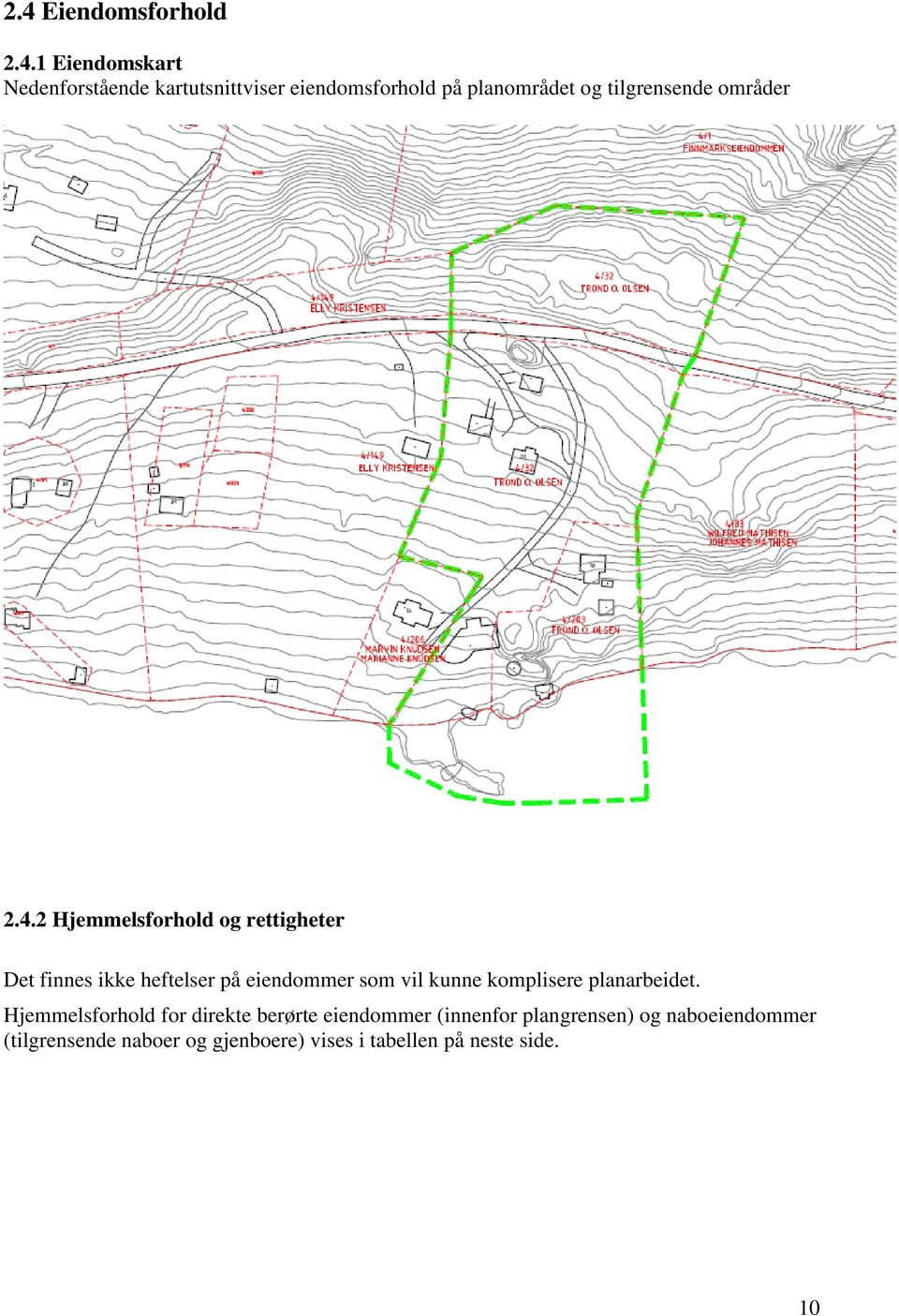 2 Hjemmelsforhold og rettigheter Det finnes ikke heftelser på eiendommer som vil kunne komplisere