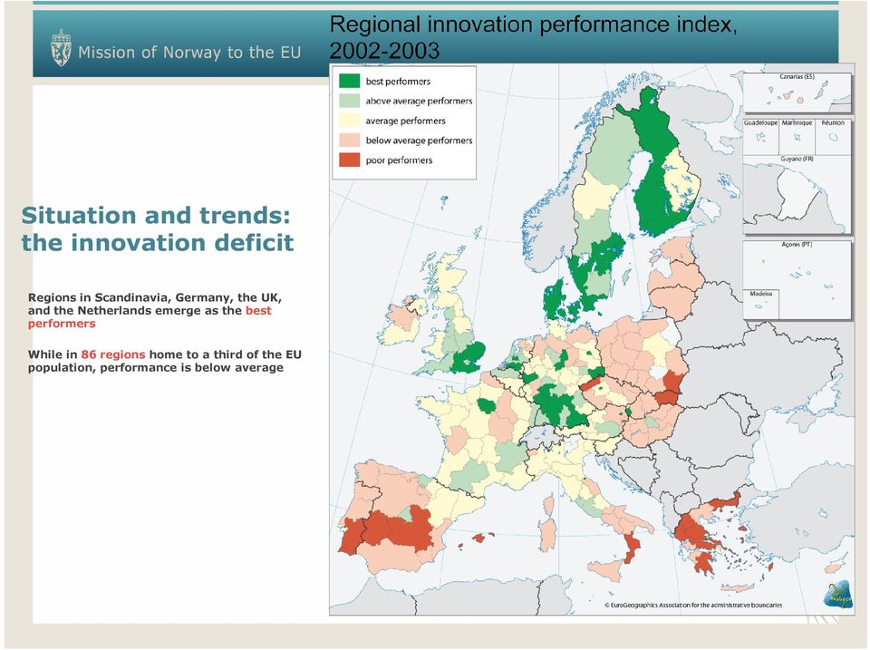 emerge as the best performers While in 86 regions home