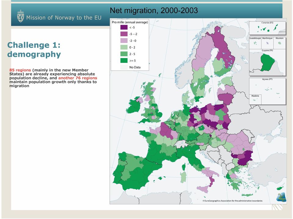 absolute population decline, and another 76