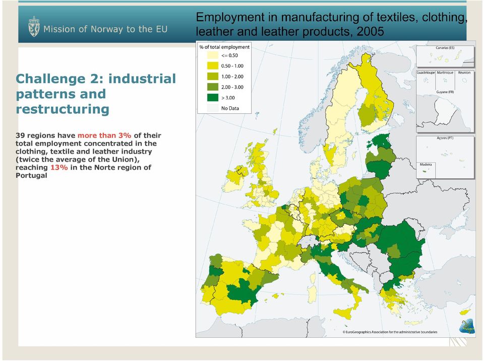 concentrated in the clothing, textile and leather industry