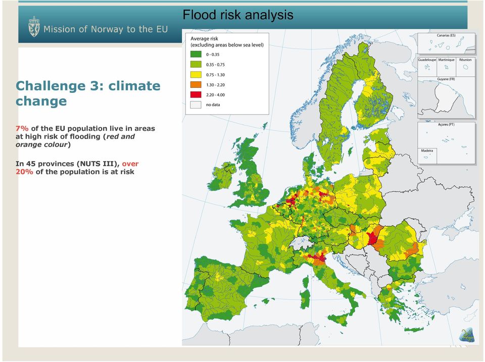 flooding (red and orange colour) In 45