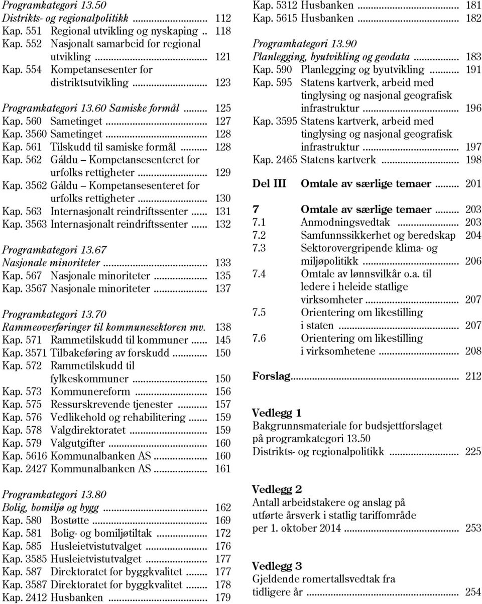 561 Tilskudd til samiske formål... 128 Kap. 562 Gáldu Kompetansesenteret for urfolks rettigheter... 129 Kap. 3562 Gáldu Kompetansesenteret for urfolks rettigheter... 130 Kap.