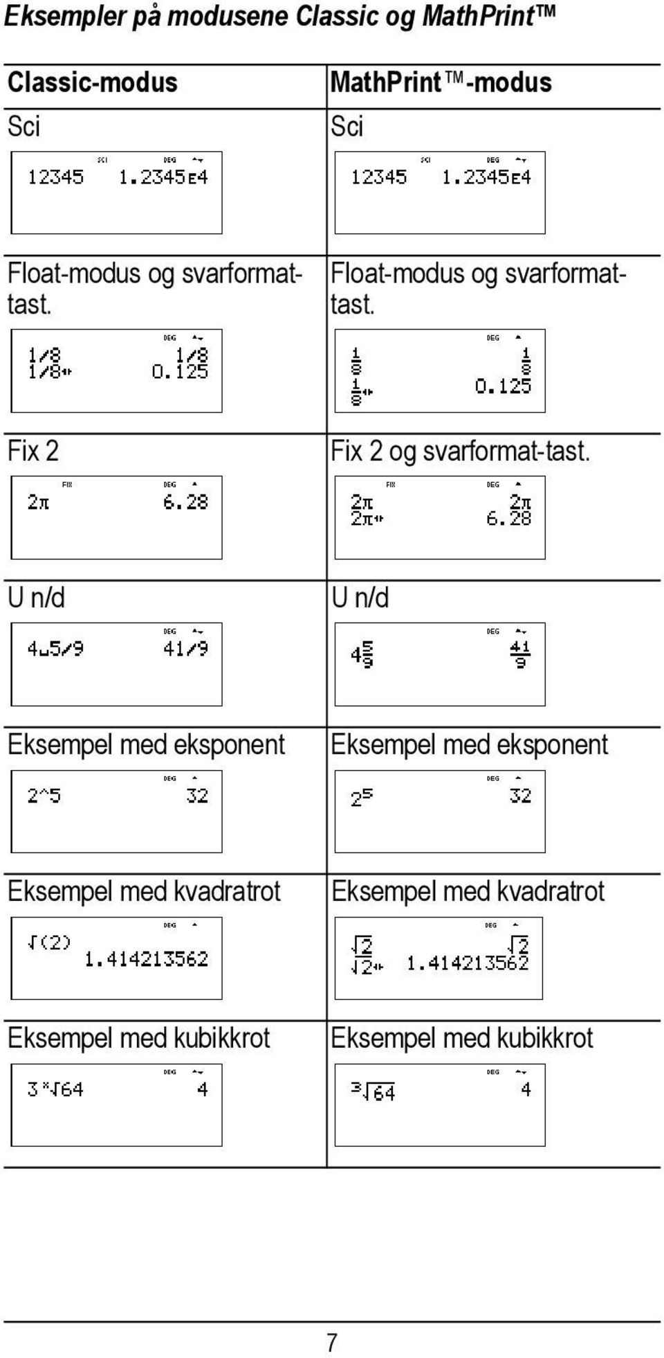 Fix 2 Fix 2 og svarformat-tast.