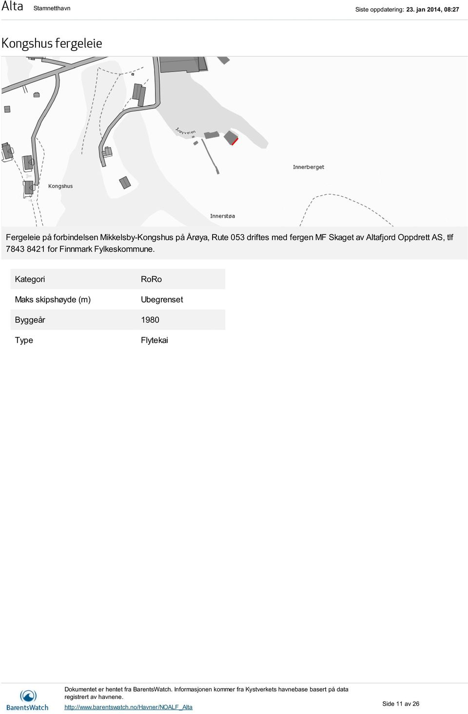 Altafjord Oppdrett AS, tlf 7843 8421 for Finnmark